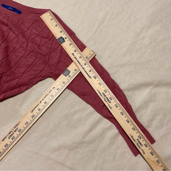 Apt. 9 Women's Cable Knit Sweater in Dusty Rose with 3/4 Sleeves - Picture 4 of 9